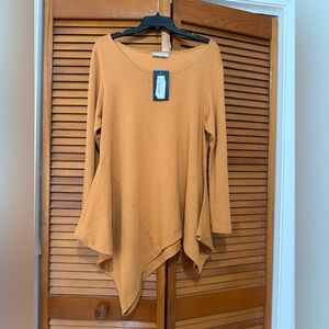 bryn Walker asymmetrical Camel Brown Top brand new, size M.